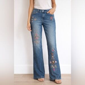 J. Jill “re:” Limited Edition Embroidered Jeans Boho Artisan Denim Size 10